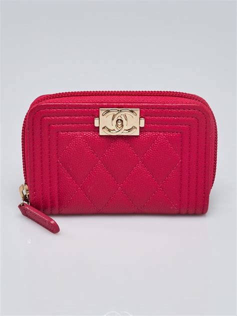 chanel boy caviar coin purse|Fuchsia Quilted Caviar Leather Boy Zip Coin Purse .